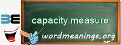 WordMeaning blackboard for capacity measure